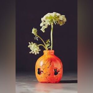 Anthropologie Pressed Glass Cat Bud Vase